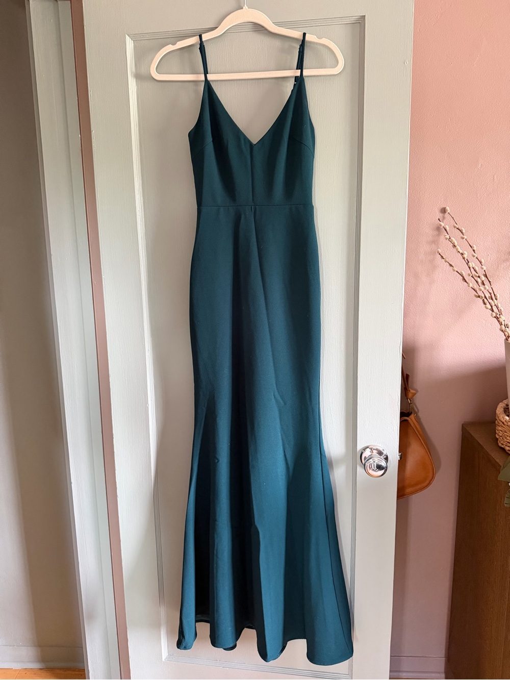 Lulu's Deep Teal Spaghetti Strap Maxi Dress